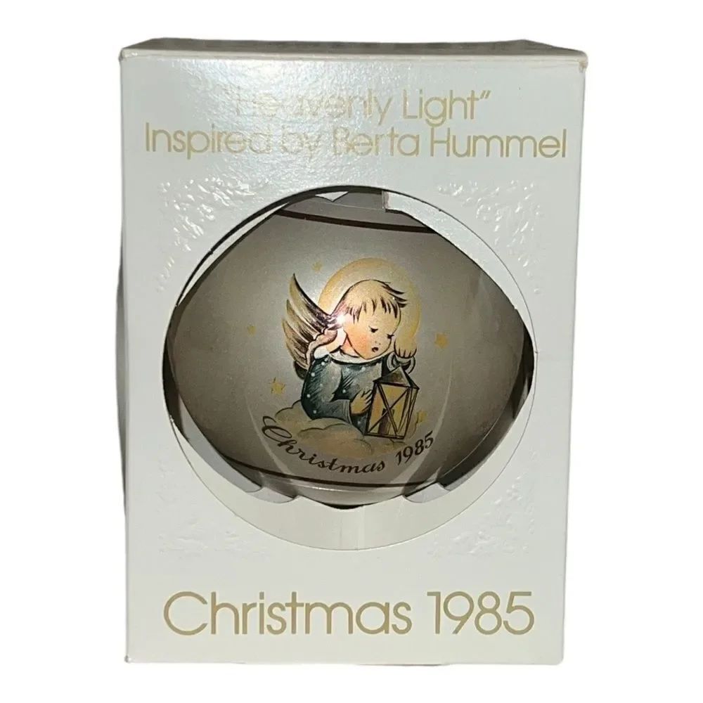 Schmid Berta Hummel Heavenly Light 1985 Christmas Glass Ornament W Box